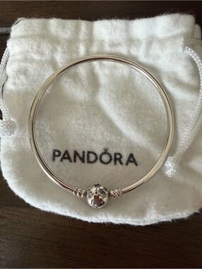 Authentic Pandora Silver Star-Accented Charm Bangle
